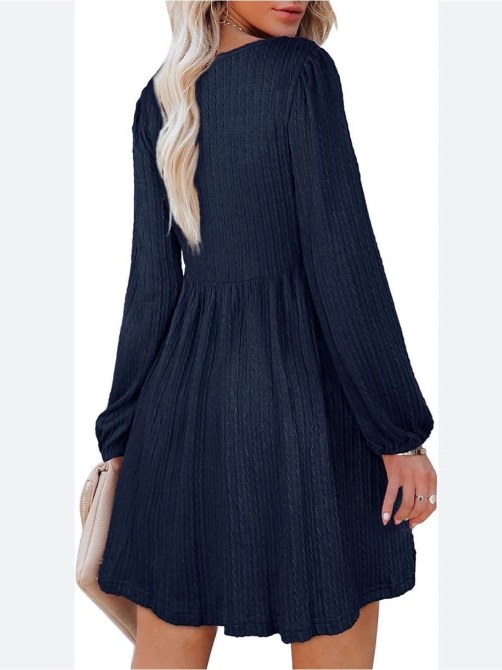 Long sleeve dress knee length babydoll Sz XL